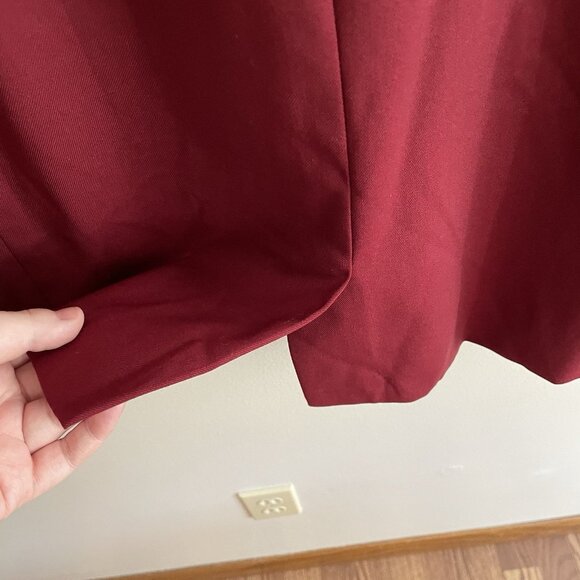 MM Lafleur Women 16 Bordeaux Washable Wool Twill Mock Neck Farnoosh Sheath Dress - Picture 11 of 11